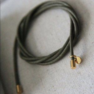 India Hicks "Mr. and Mrs. Cord"  Necklace or Wrap Bracelet in Army & Gold- NEW